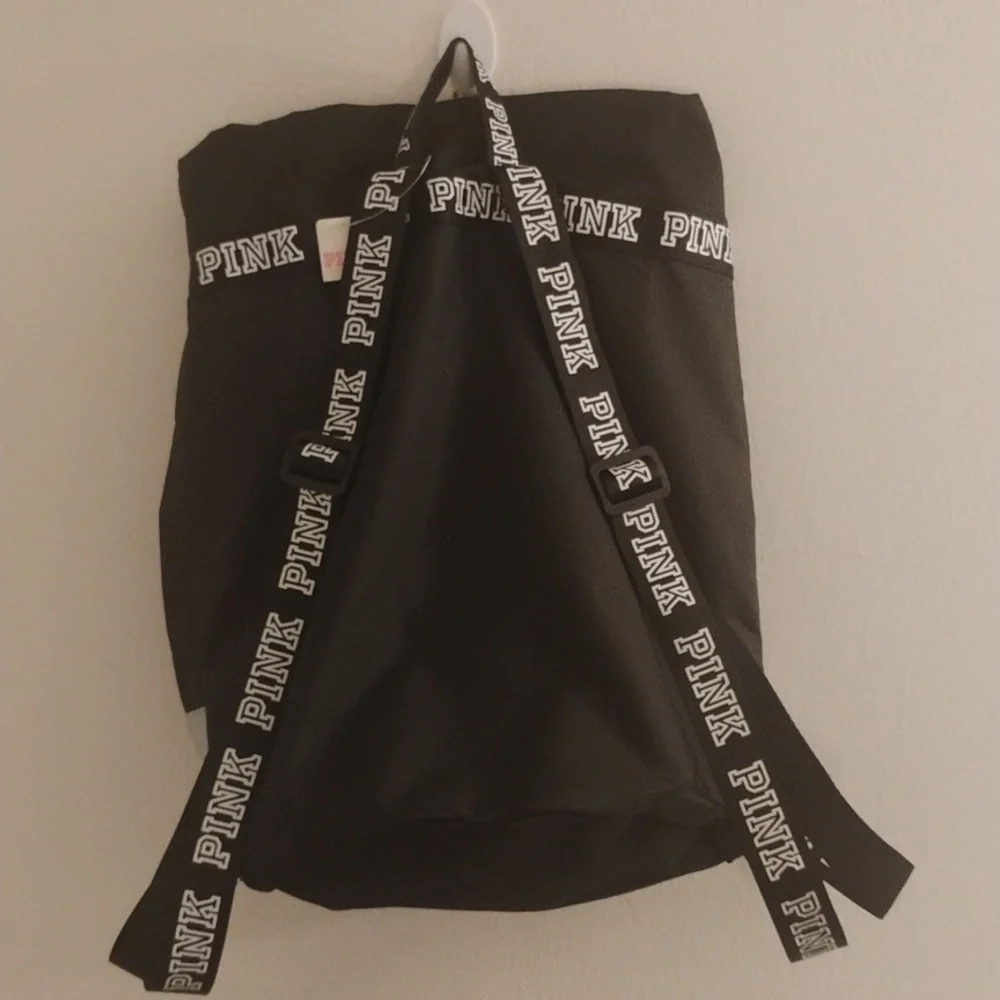 PINK Black and Silver Backpack